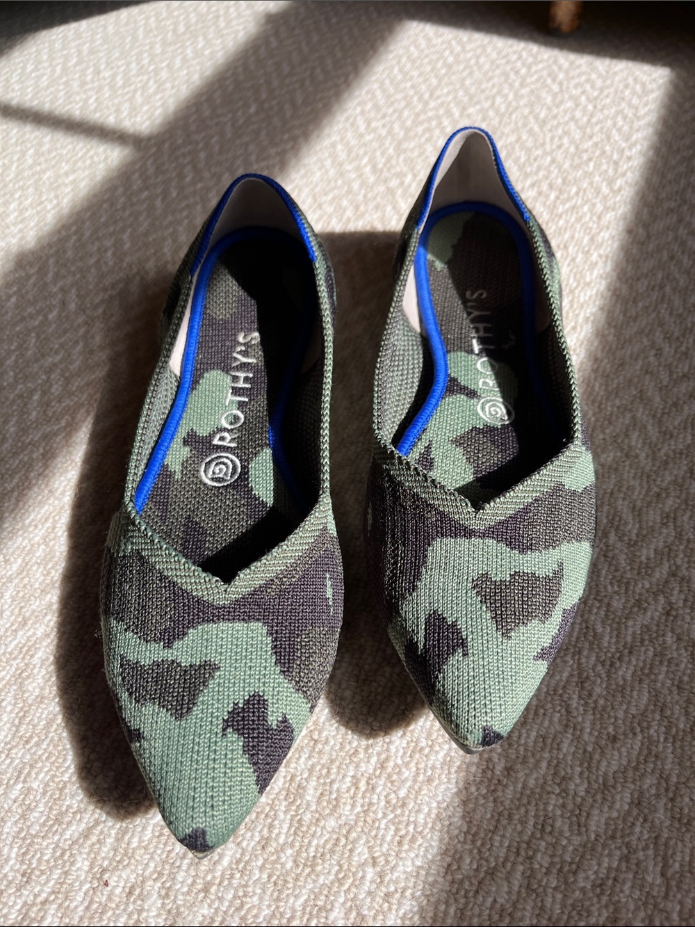 Rothy’s The Point Olive Green Camo 8.5